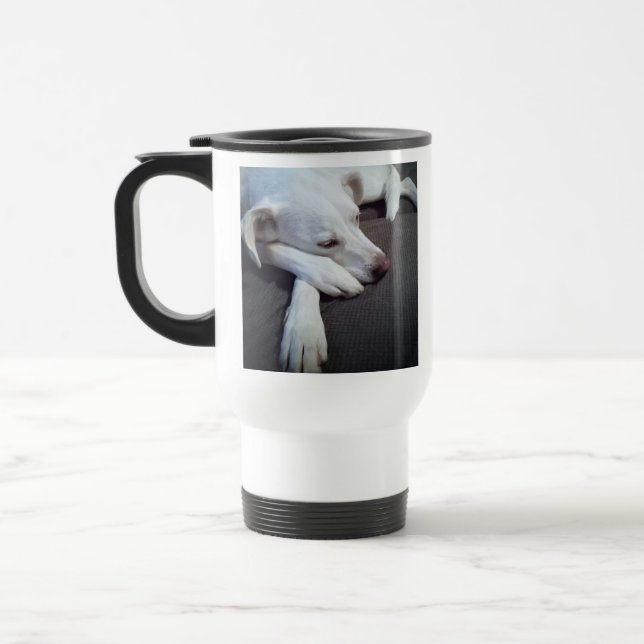 Foto des Schlafens Hund Speedy Erholung gut Reisebecher (Links)