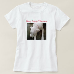 Foto des Schlafens Weiße Welpen Weihnachten T-Shirt
