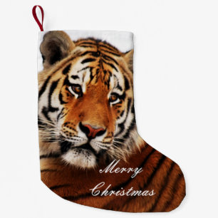 Foto des Tigerflüchtigen blickes seitlich Kleiner Weihnachtsstrumpf