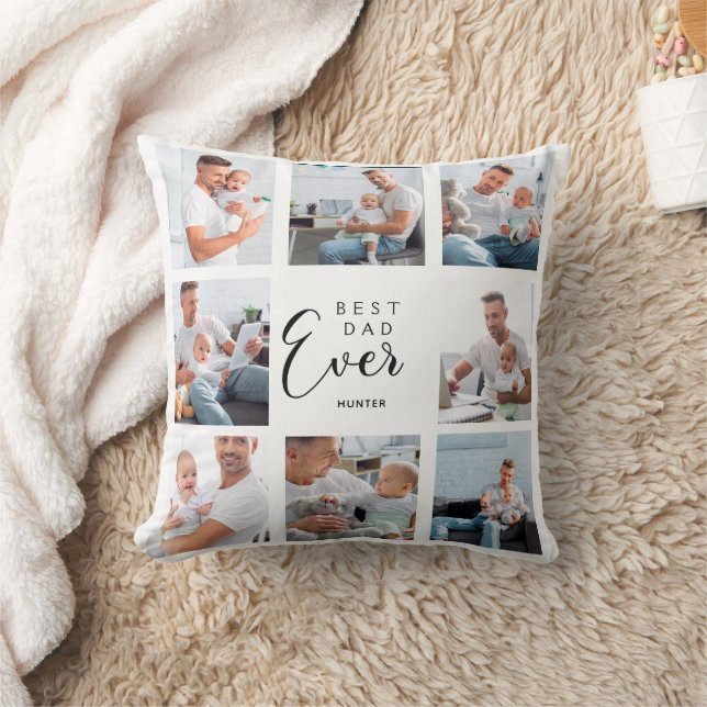 Foto des Vaters Collage weiße Sohn Tochter Kissen (Decke)