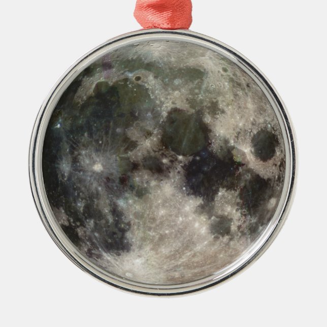 Foto des Vollmondes Ornament Aus Metall (Vorne)