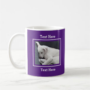 Foto des Weißen Hundes - friedliches Schlafen Lila Kaffeetasse
