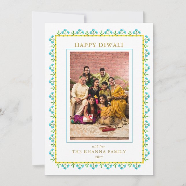 Foto Diwali Gruß Feiertagskarte (Vorderseite)
