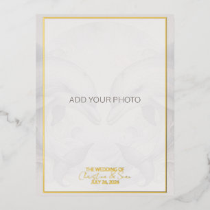 Foto Dolphin Hochzeit Einladung Foil Postkarte