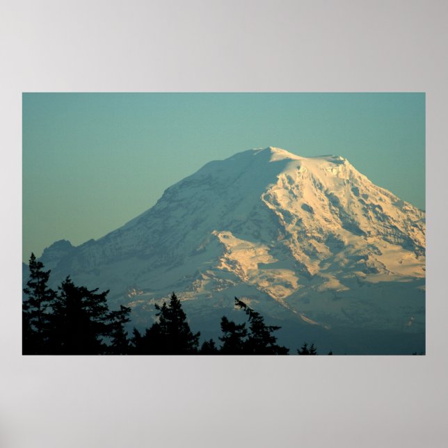 Foto drucken: Winter Berg Rainier Poster (Vorne)