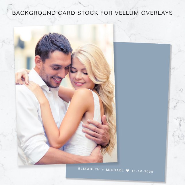 Foto Dusty Blue Background for Vellum Overlay Einladung (Von Creator hochgeladen)