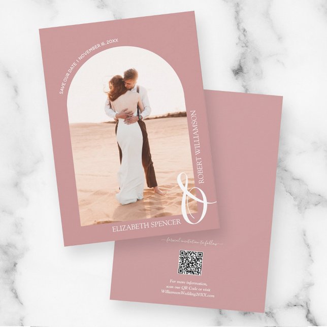 Foto Dusty Rose QR Code Hochzeit Save The Date (Von Creator hochgeladen)