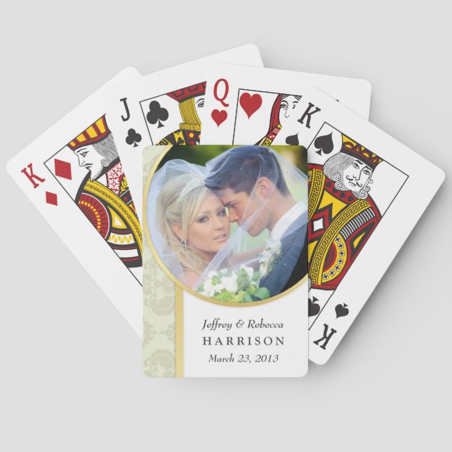 Foto Ecru Damask Playing Cards Spielkarten (Rückseite)