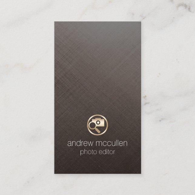 Foto Editor Gold Camera Glass Business Card Visitenkarte (Vorderseite)