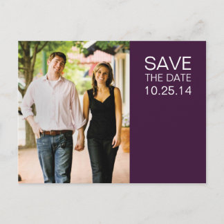 Foto Eggplant Lila Save the Date Postkarte 1