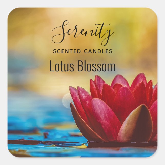 Foto einer Lotus-Blume im Tal Candle Biz Quadratischer Aufkleber (Vorderseite)