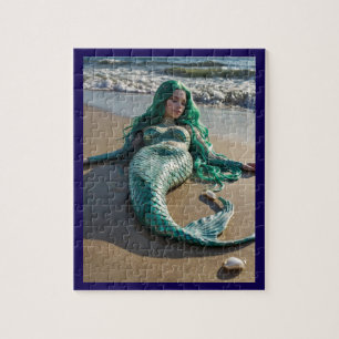 Foto einer Meerjungfrau am Strand