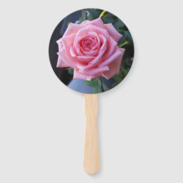 Foto einer rosa Rose auf einer Hand gehalten Fan Fächer