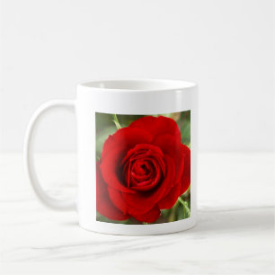 Foto einer rote Rose Kaffeetasse