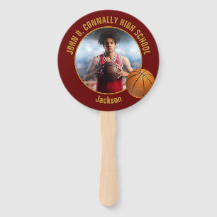 Foto eines Basketballspielers in Maroon Gold High Fächer