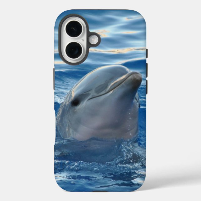 Foto eines Delfins im Wasser iPhone 16 Hülle (Rückseite)