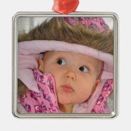 Foto eines kleinen Mädchens Ornament Aus Metall