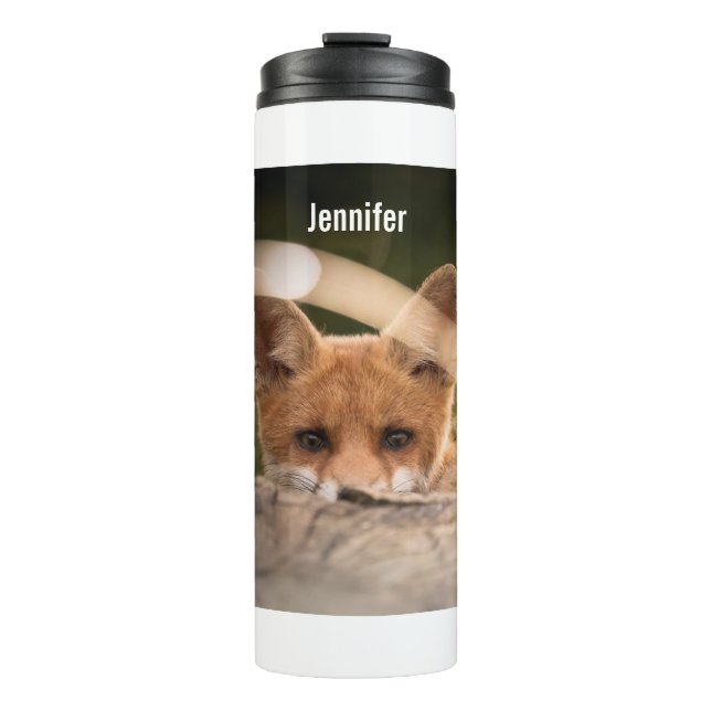 Foto eines Niedlichen kleinen Orangenfuchs aus Ede Thermosbecher (Vorderseite)