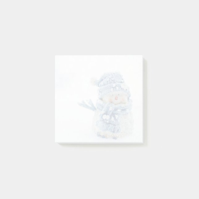 Foto eines Niedlichen Schneemanns im Winter - Weih Post-it Klebezettel (Vorderseite)