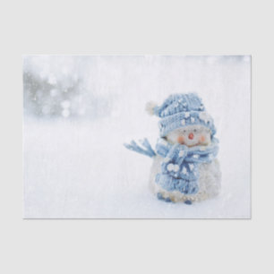 Foto eines Niedlichen Schneemanns im Winter - Weih Seidenpapier