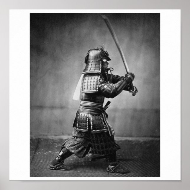 Foto eines Samurai C. 1860 Poster (Vorne)