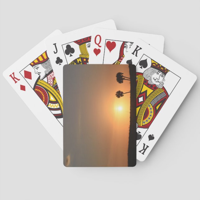 Foto eines Sonnenuntergangs am Strand  Spielkarten (Rückseite)