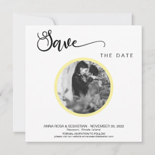 *~* FOTO Einfach Gelber Boho Hochzeit Sichern Sie  Save The Date
