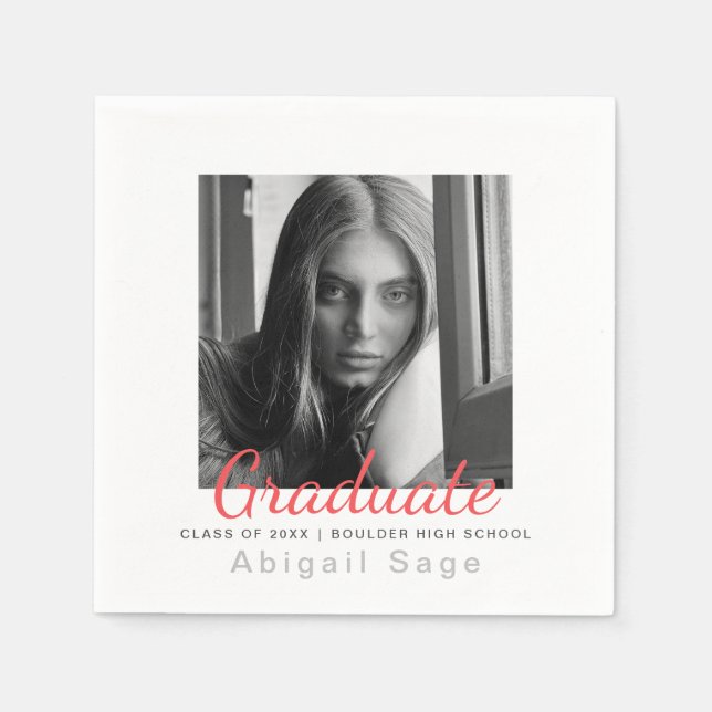 Foto Einfach Moderner Minimalistischer Abschluss Serviette (Vorderseite)