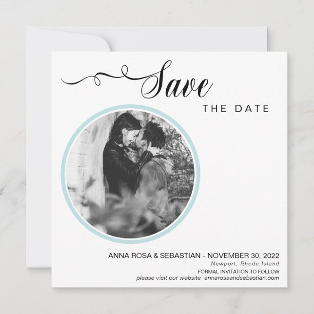 *~* FOTO Einfache Minimale Hochzeit Das Datum spei Save The Date (Vorderseite)