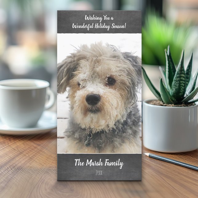 Foto - Einfache Tafel mit Weihnachtsgeschenk Feiertagskarte (Classic Christmas Photo Card)