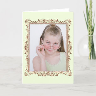 Foto einfügen Antik rosa Rahmen Karte