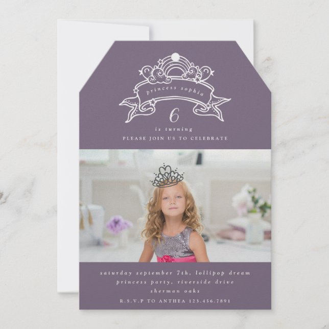 FOTO-EINLADUNG DER PRINCESS BIRTHDAY EINLADUNG (Vorderseite)