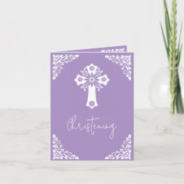 Foto Einladung zur Feier Cross Lilac