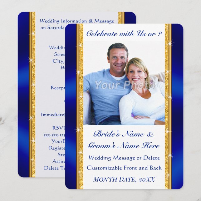 Foto, Einladungen zur Hochzeit zur Zweiten Ehe (Vorne/Hinten)