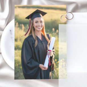 Foto Einsteckkarte für Vellum Abschluss Card Einladung