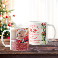 Foto Elegant Floral Baby's First Christmas