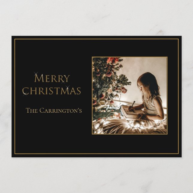 Foto Elegant Gold Frohe Weihnachten (Vorderseite)