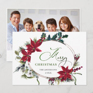 FOTO Elegant Poinsettia Weihnachtsgrüßen Feiertagskarte