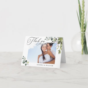 FOTO Elegante Eukalyptus-Grünzeug-Hochzeit Dankeskarte