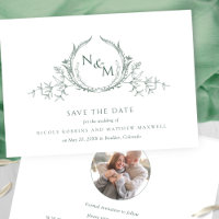Foto, elegante grüne Monogramm-Hochzeit