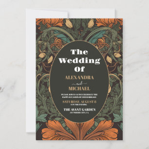 Foto Elegante Jugendstil-Hochzeit Einladung