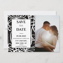 Foto Elegante klassische Hochzeit Speichern Sie di Einladung