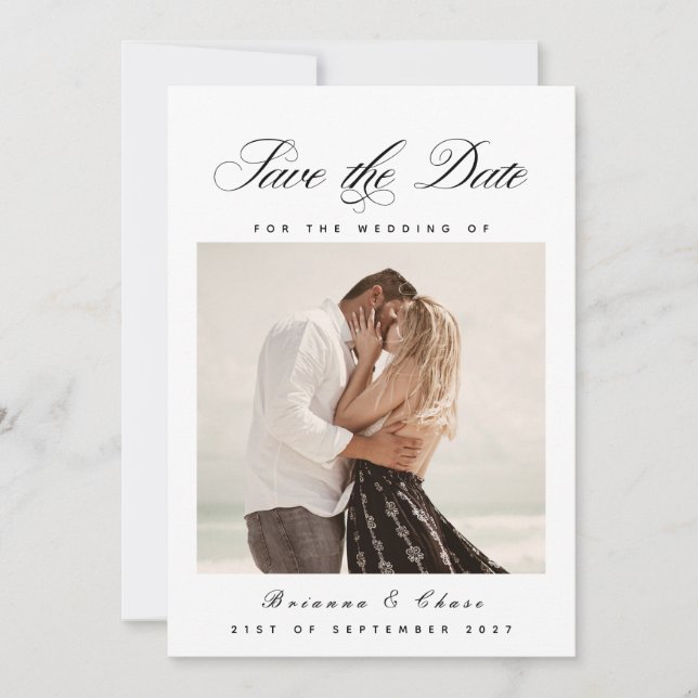 Foto Elegante Minimalistisch Moderne Save The Date (Vorderseite)