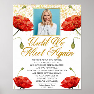 Foto Elegante Rote Rosen Beerdigung Gedicht Zeiche Poster