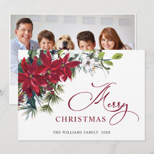 FOTO Elegante Weihnachtsgrüße mit Weihnachtsstern Feiertagskarte