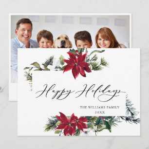FOTO Elegante Weihnachtsgrüße mit Weihnachtsstern Feiertagskarte