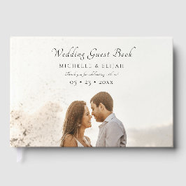 Foto Elegantes Script Dusty Pink Wedding Gästebuch