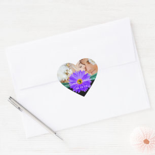 Foto Emerald Green Lila Gerber Daisy Wedding Herz-Aufkleber