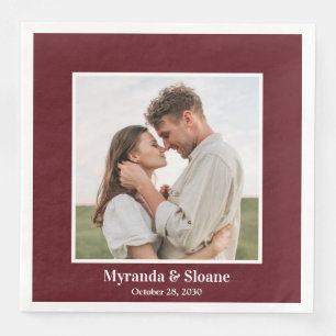 Foto Engagement Partei Burgund Serviette