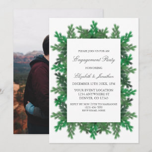 Foto-Engagement-Partei für die Winterbaumzweige Einladung